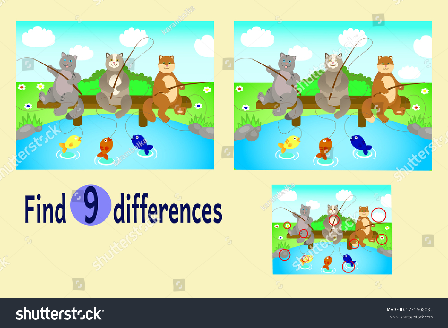 find-differences-between-two-images-educational-stock-vector-royalty