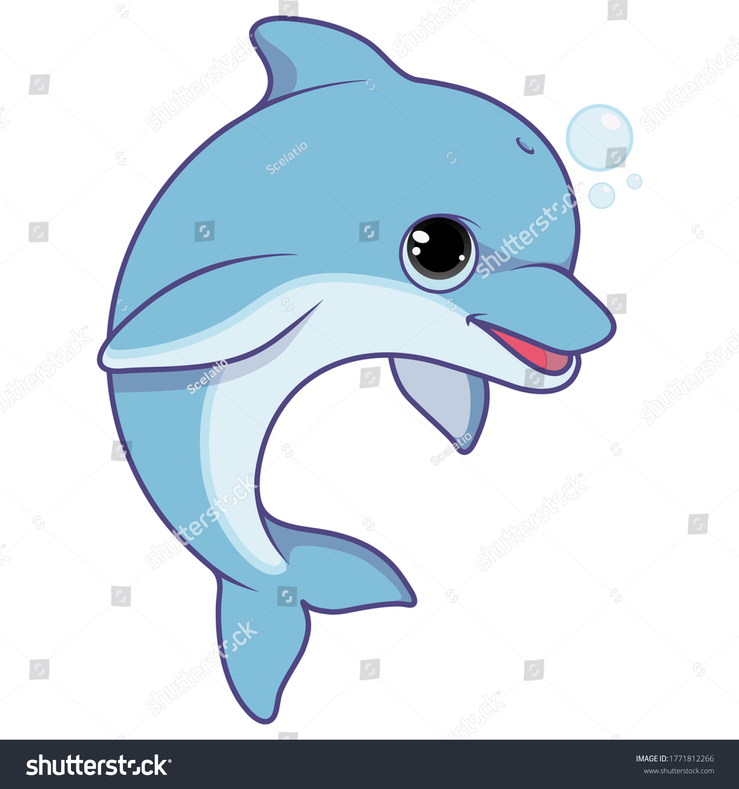 how to draw a cute baby dolphin