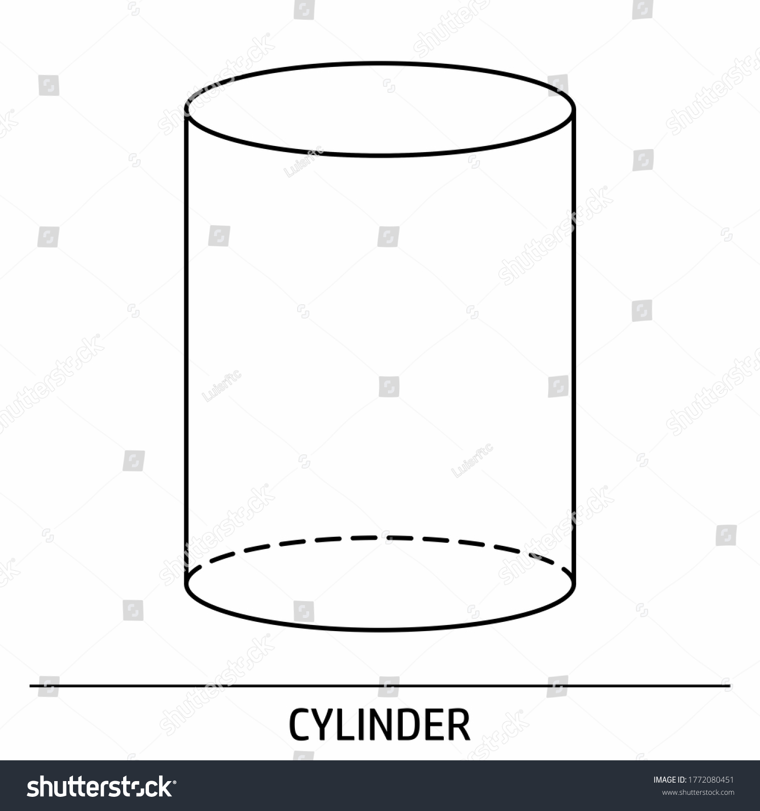 Cylinder Outline Icon On White Background Stock Illustration 1772080451 ...