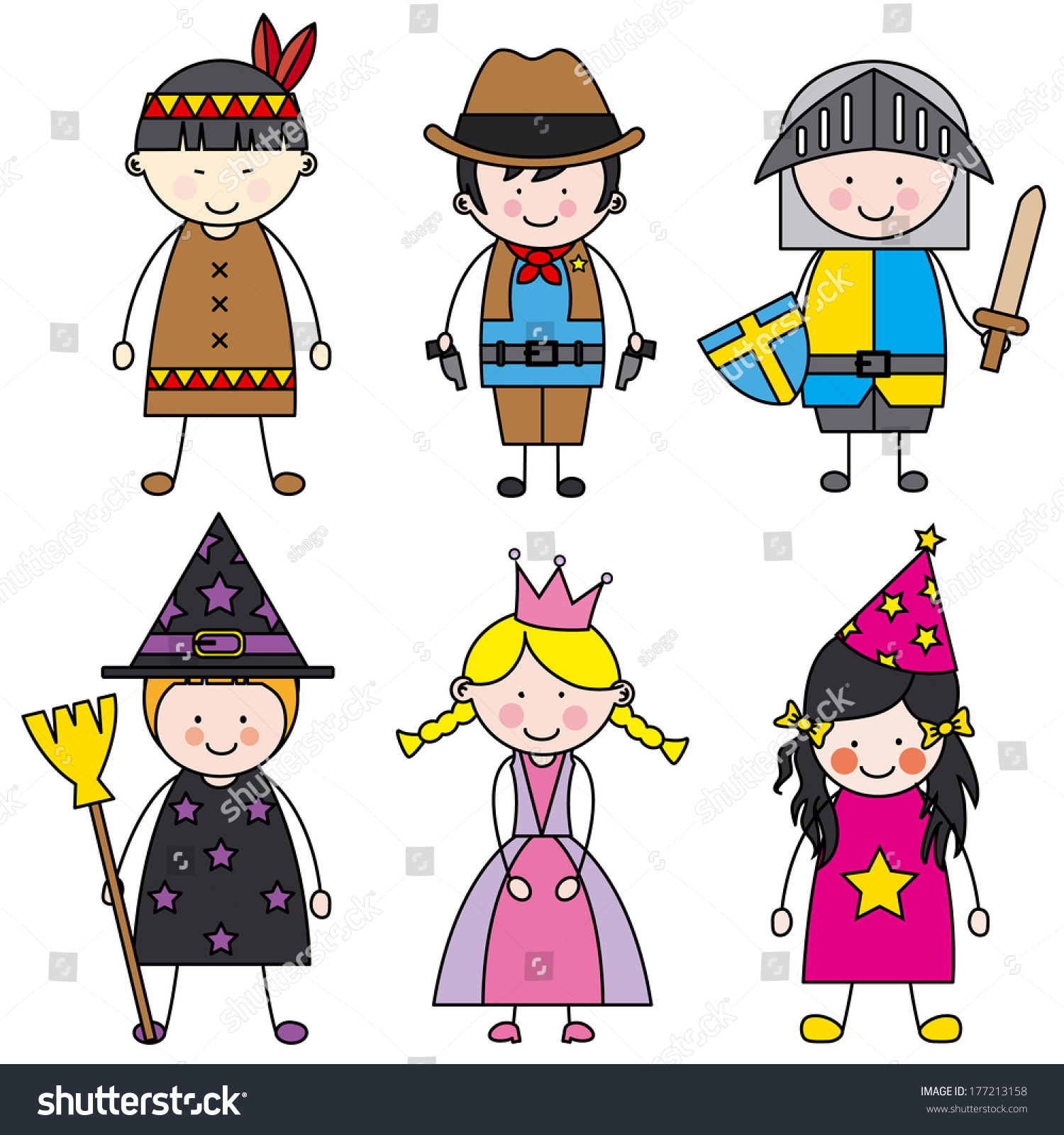 Children Dressed Stock Vector (royalty Free) 177213158 