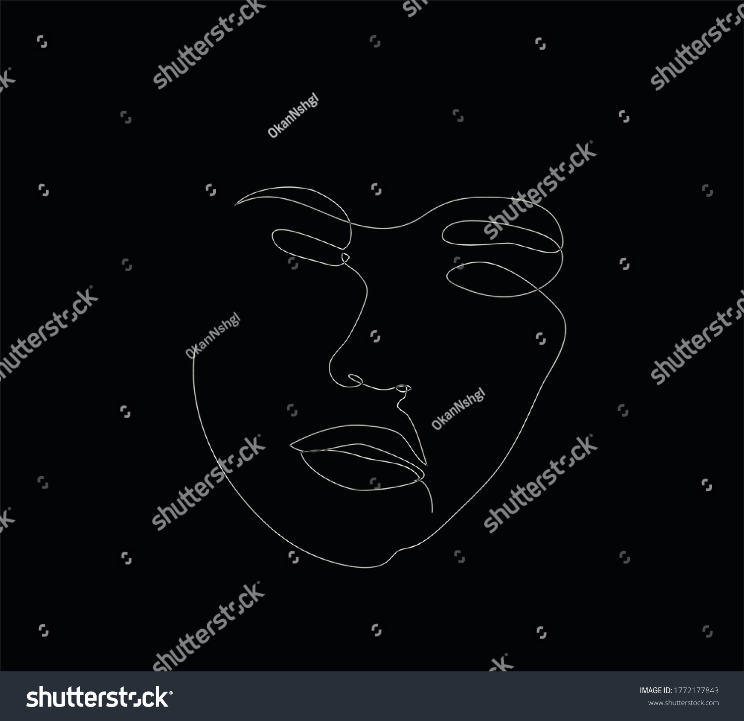 Womans Face Line Art Vector Design Stock Vector Royalty Free 1772177843 Shutterstock 2292