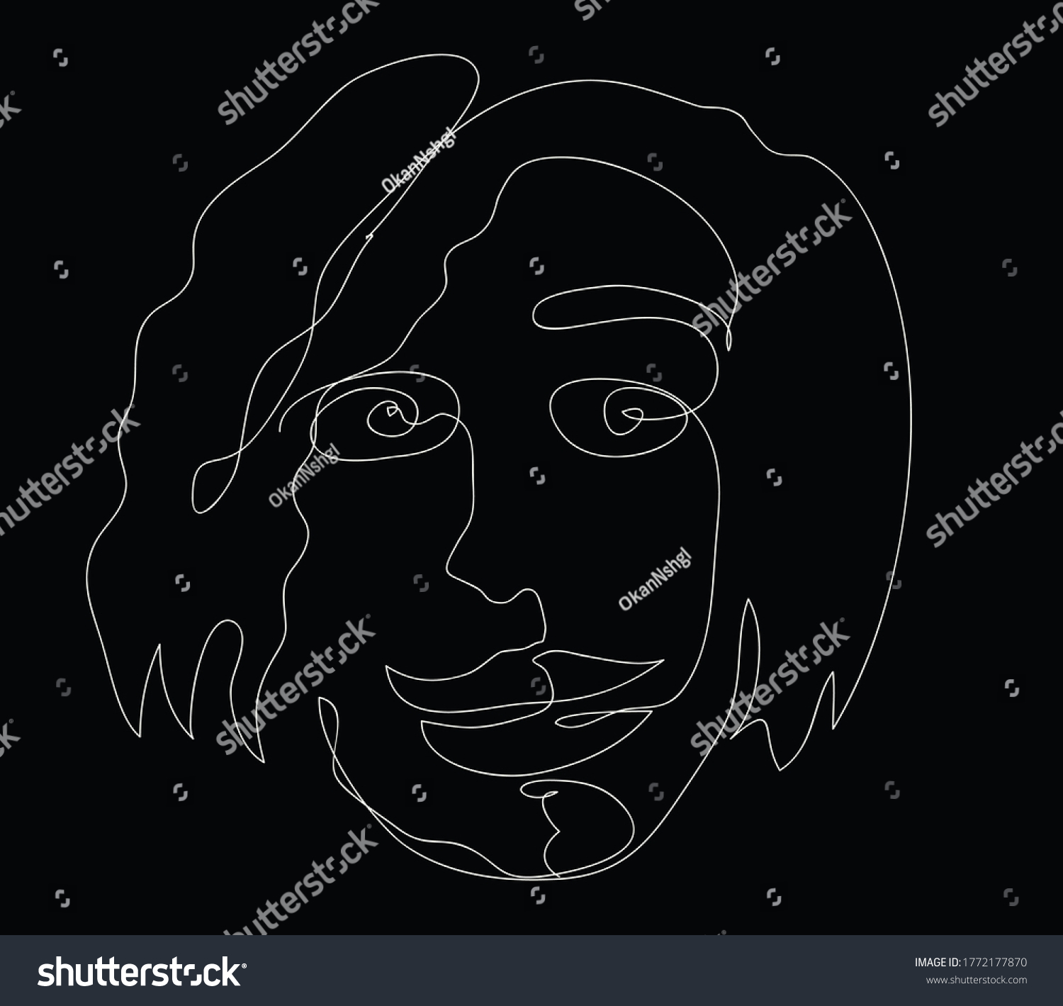 Womans Face Line Art Vector Design Stock Vector Royalty Free 1772177870 Shutterstock 6830