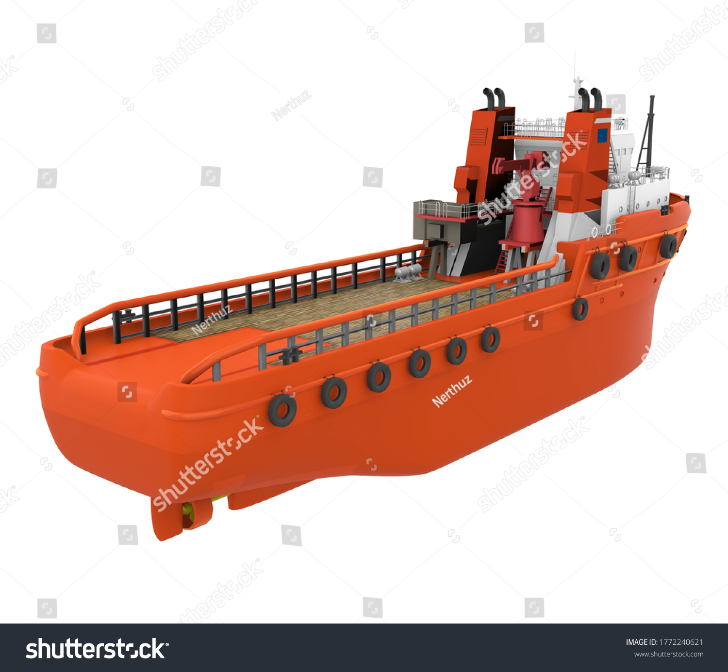 Anchor Handling Tug Supply Vessel Isolated Stock Illustration ...