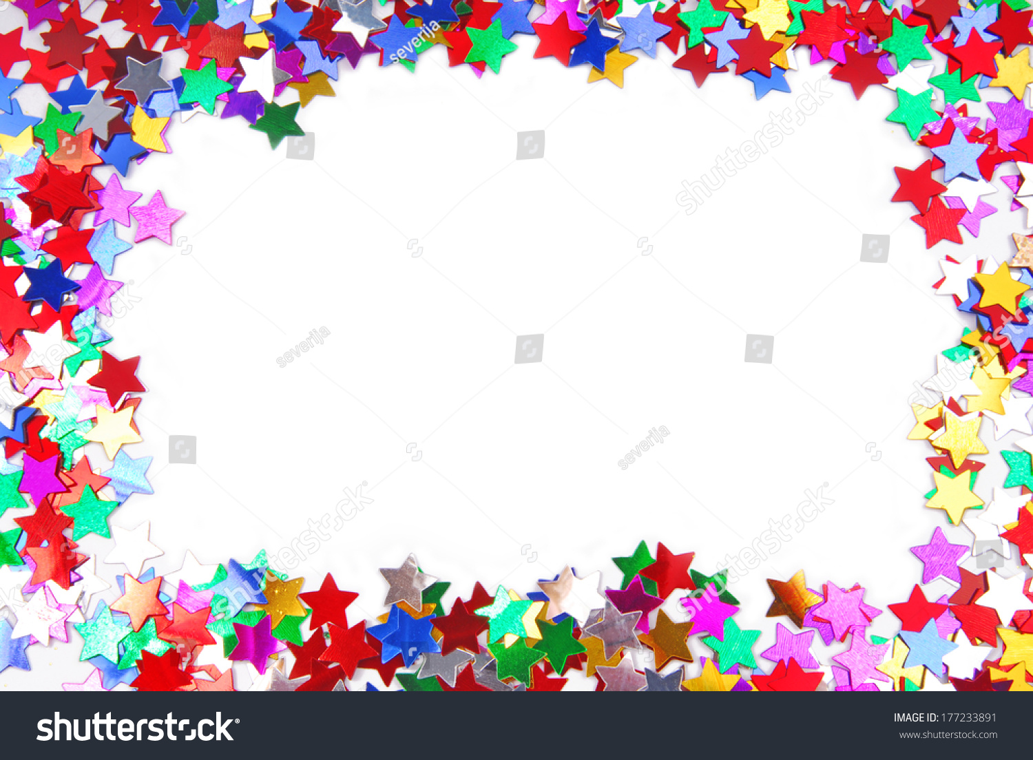 Confetti Colorful Frame Border Space Isolated Stock Photo 177233891 ...