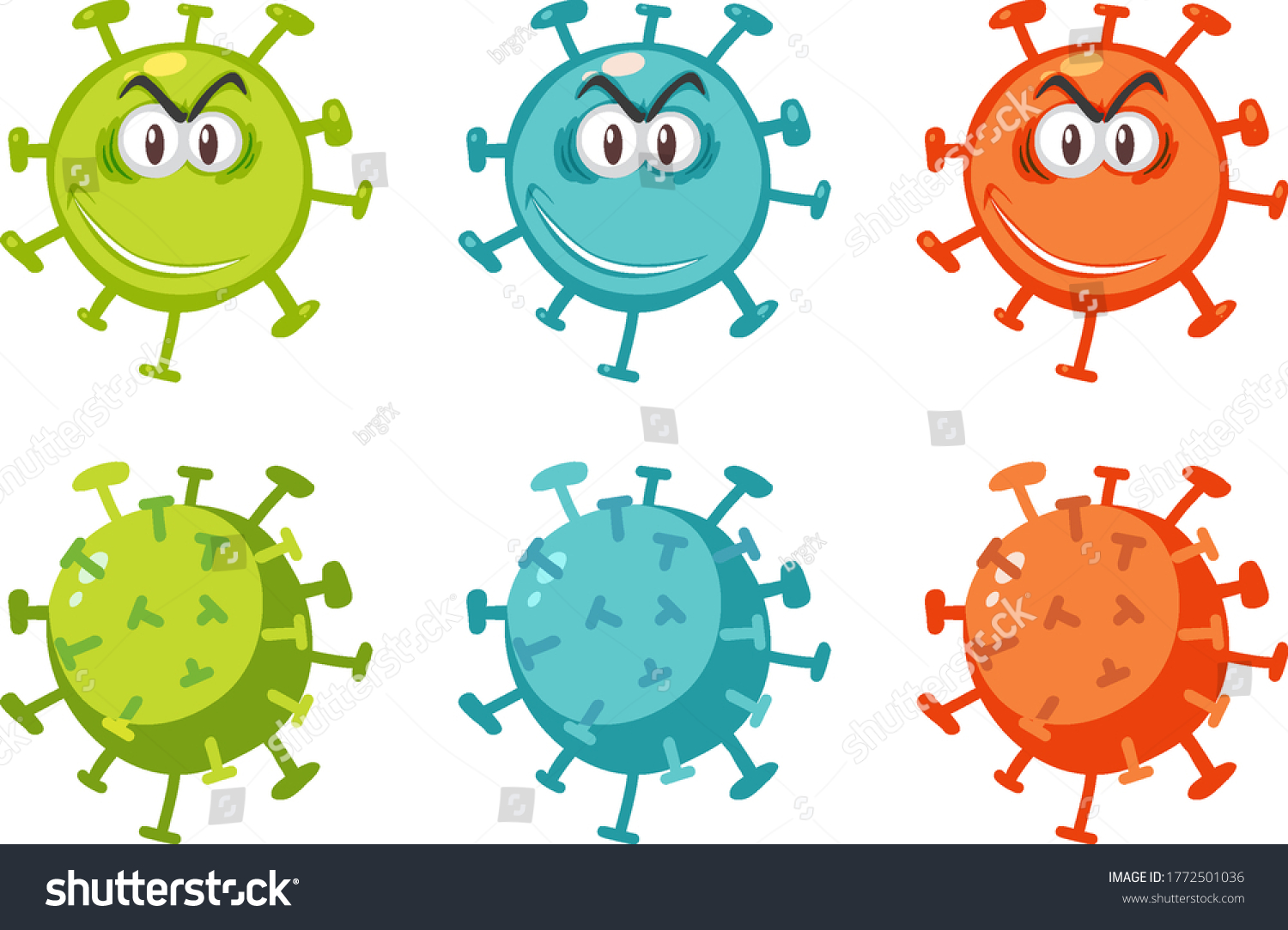 Coronavirus Emoticon Emojis Facial Expressions Isolated Stock Vector ...