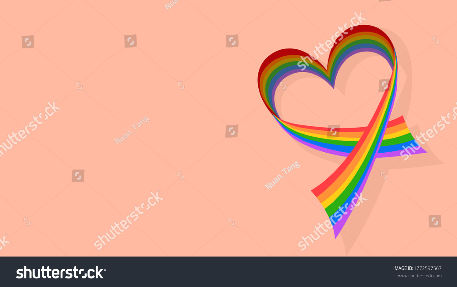 Rainbow Flag Heart Shape Lgbt Same Stock Vector Royalty Free 1772597567 Shutterstock