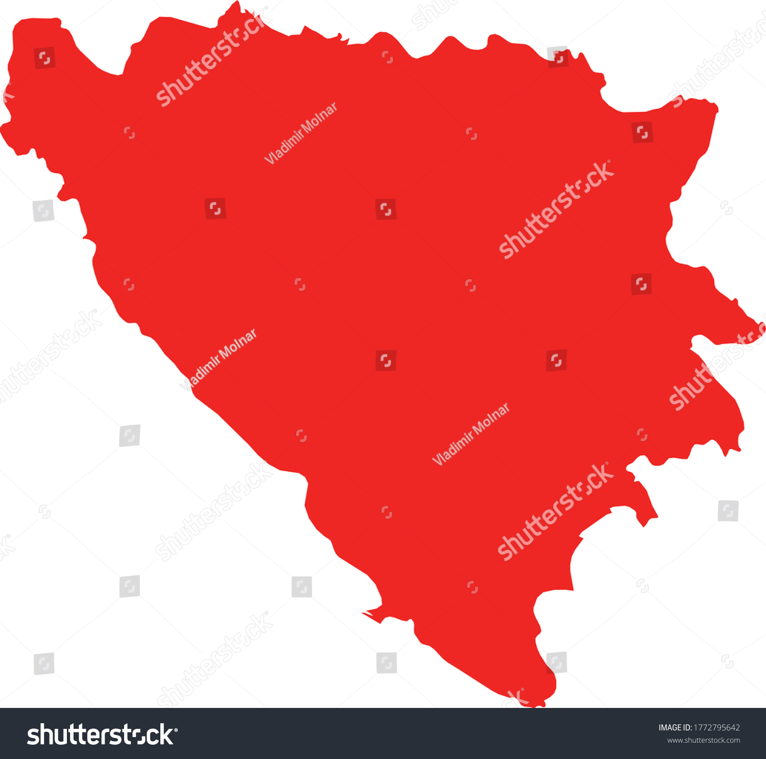 Vector Illustration Bosnia Herzegovina Map Stock Vector Royalty Free