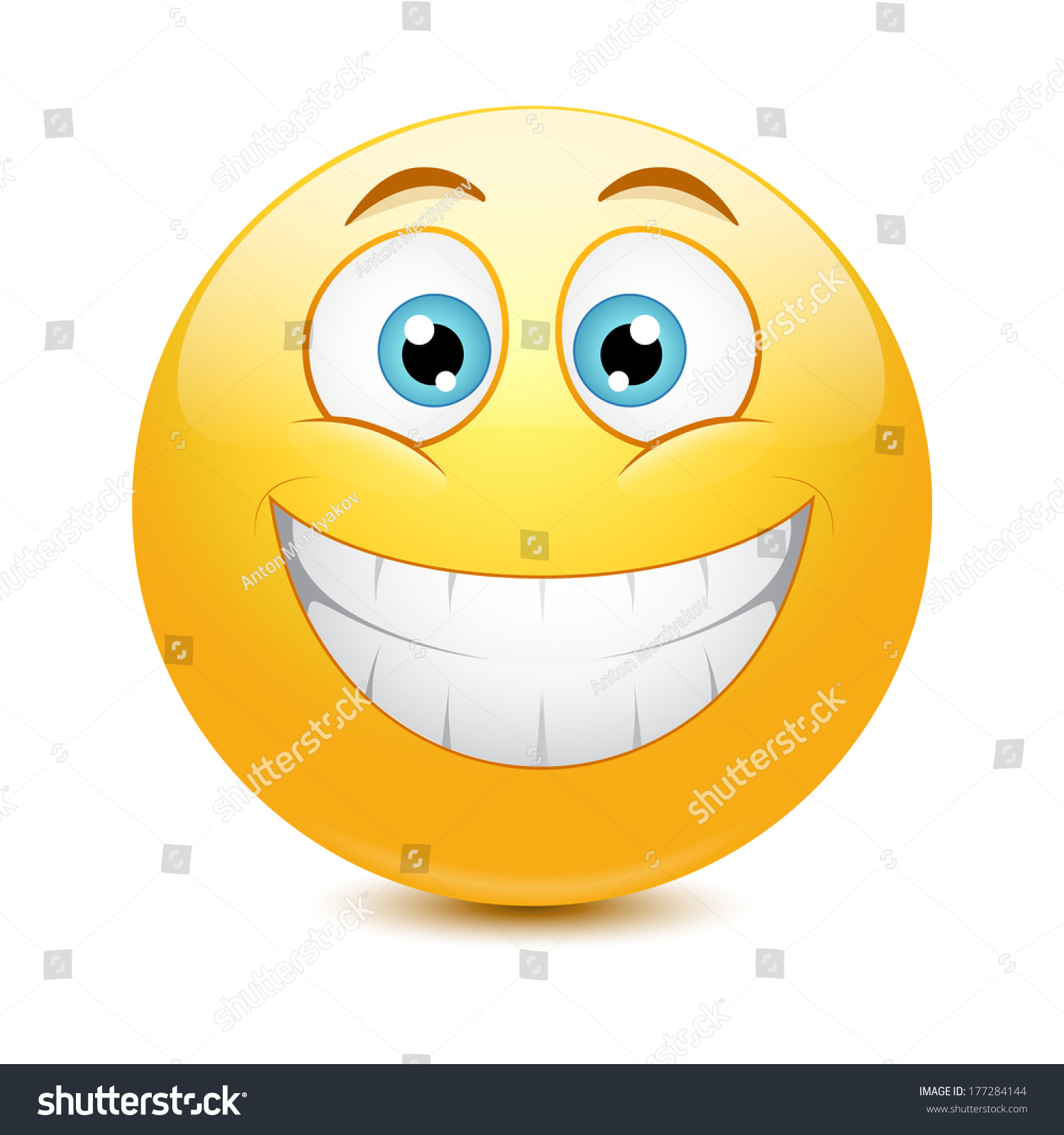 Vector Illustration Cool Glossy Emoticon Stock Vector (Royalty Free ...