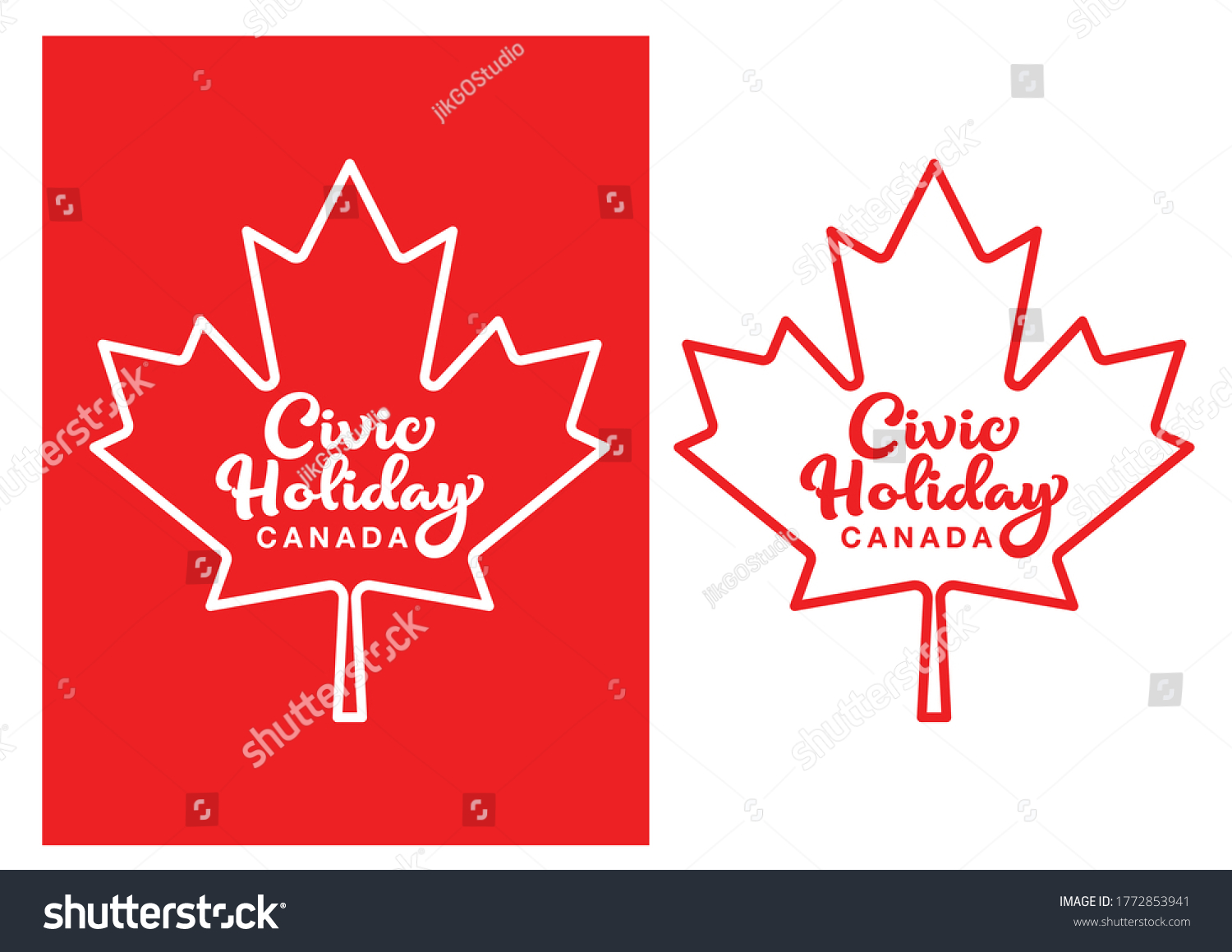 August Civic Holiday Canada Logo Design Stock Vector (Royalty Free