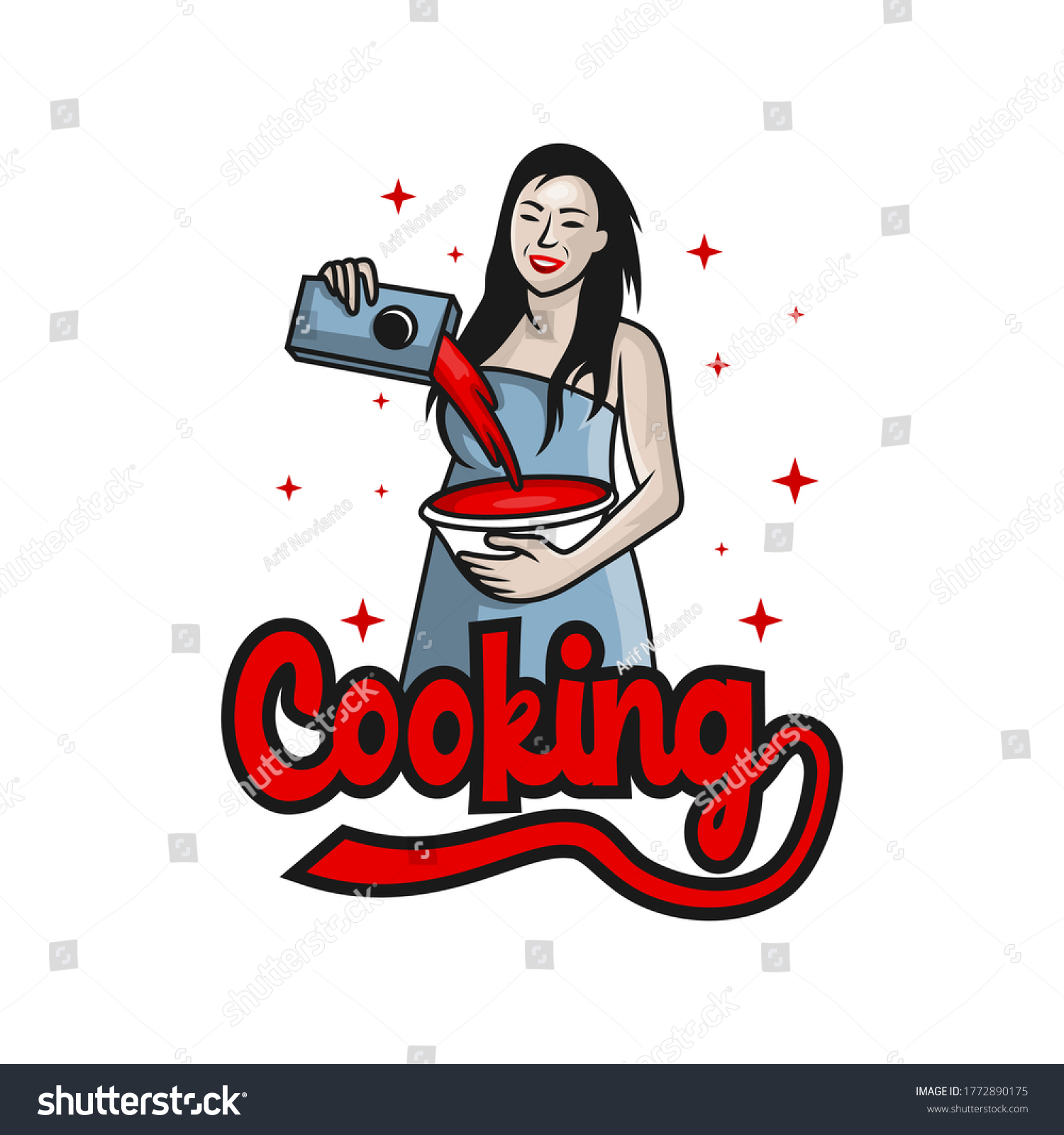 Beautiful Sexy Chef Logo Design Stock Vector Royalty Free 1772890175