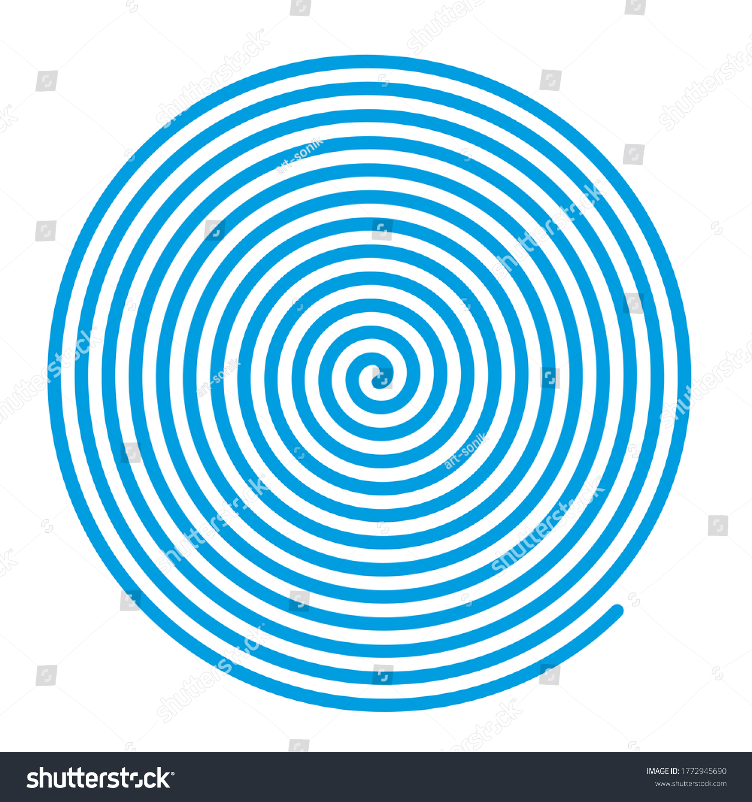 Spiral Backgrounds Blue Spiral Concentric Lines Stock Illustration