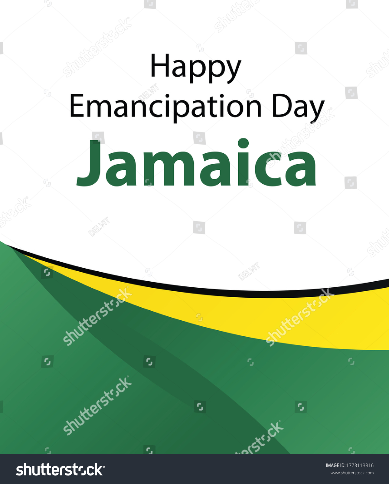Happy Jamaica Emancipation Day Celebration Stock Illustration