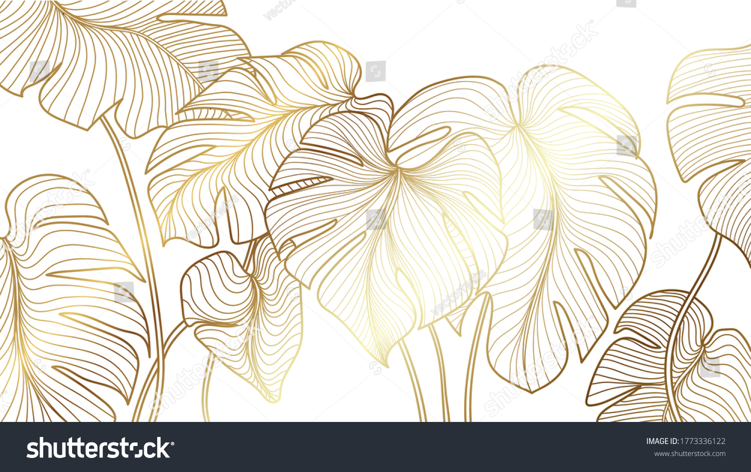 Luxury Gold Nature Background Vector Floral Stock Vector (Royalty Free ...