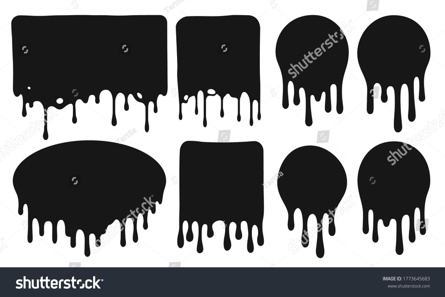 Black Dripping Frames Flowing Dark Fluid Stock Vector (Royalty Free ...