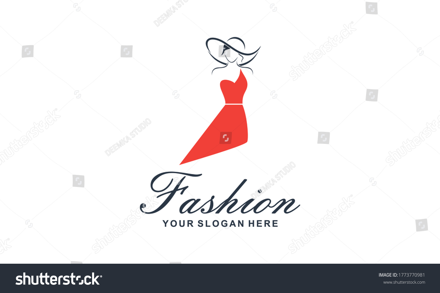 Fashion Female Dress Beauty Logo Vector Stock Vector (Royalty Free ...