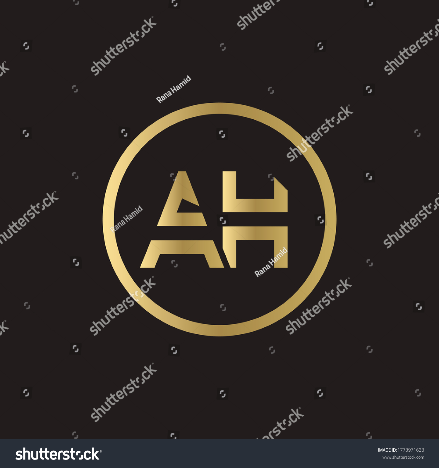 Ah Logo Design Circle Typography Vector Stock Vector (Royalty Free ...