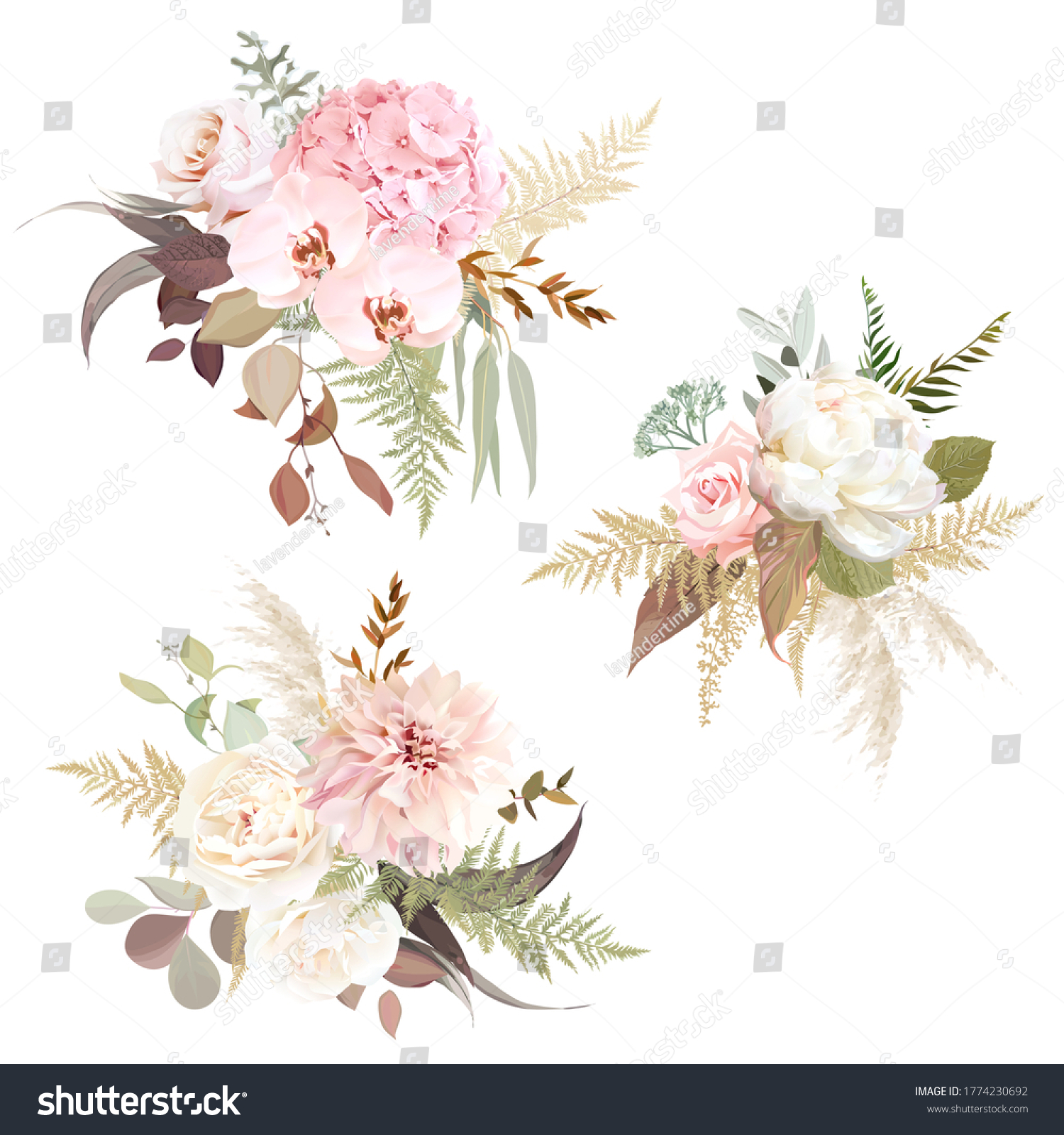 Luxurious Beige Trendy Vector Design Floral Stock Vector (Royalty Free ...