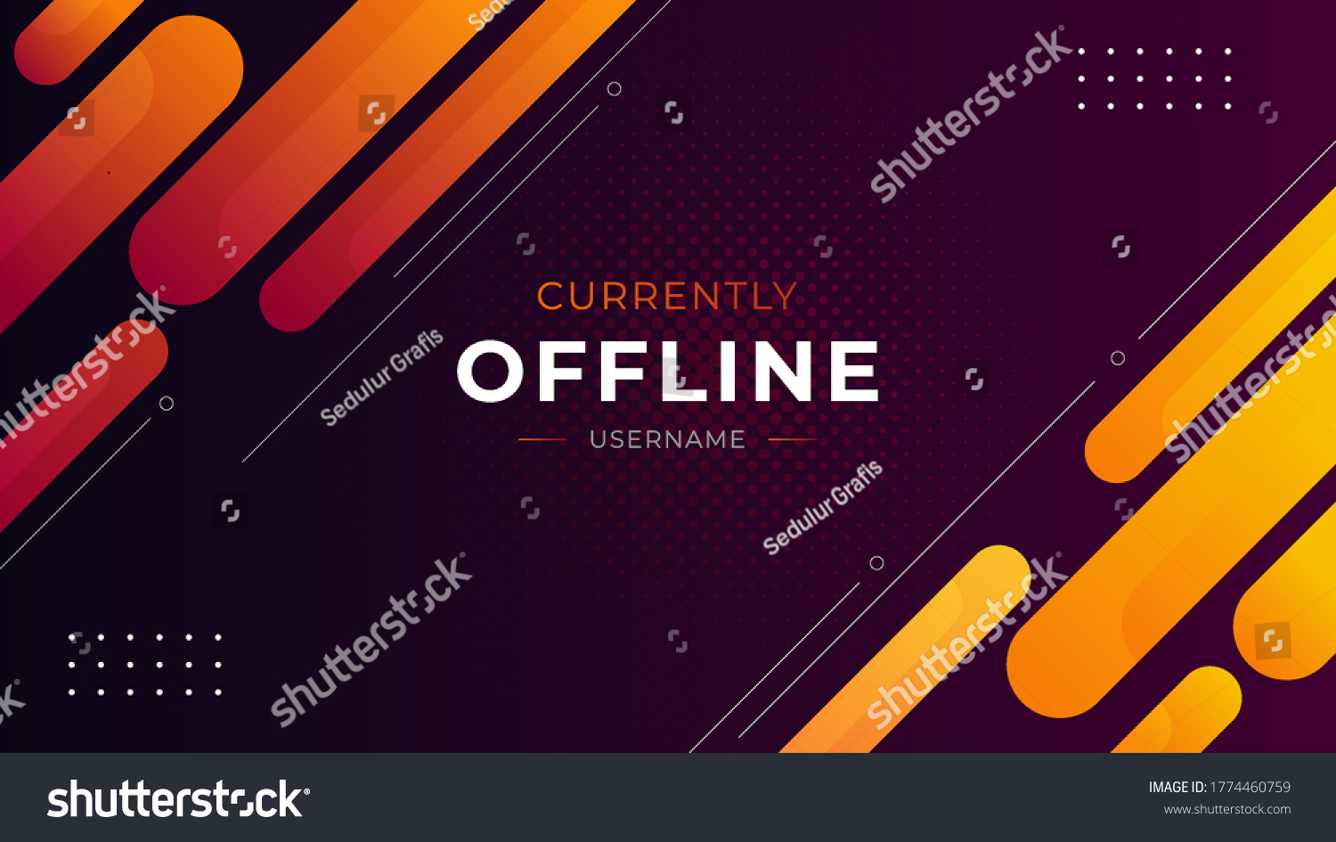 Currently Offline Twitch Banner Background Vector Stock Vector (Royalty ...