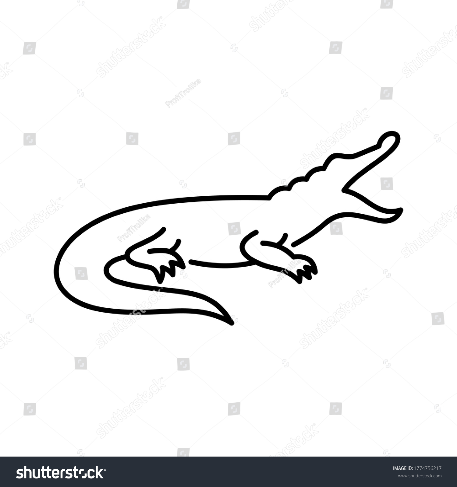 Crocodile Alligator Vector Icon American Caiman Stock Vector (Royalty ...