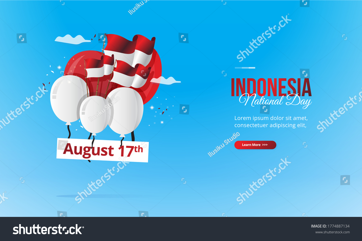Red White Balloons Flags Celebrate Indonesias Stock Vector Royalty Free 1774887134 Shutterstock 7056