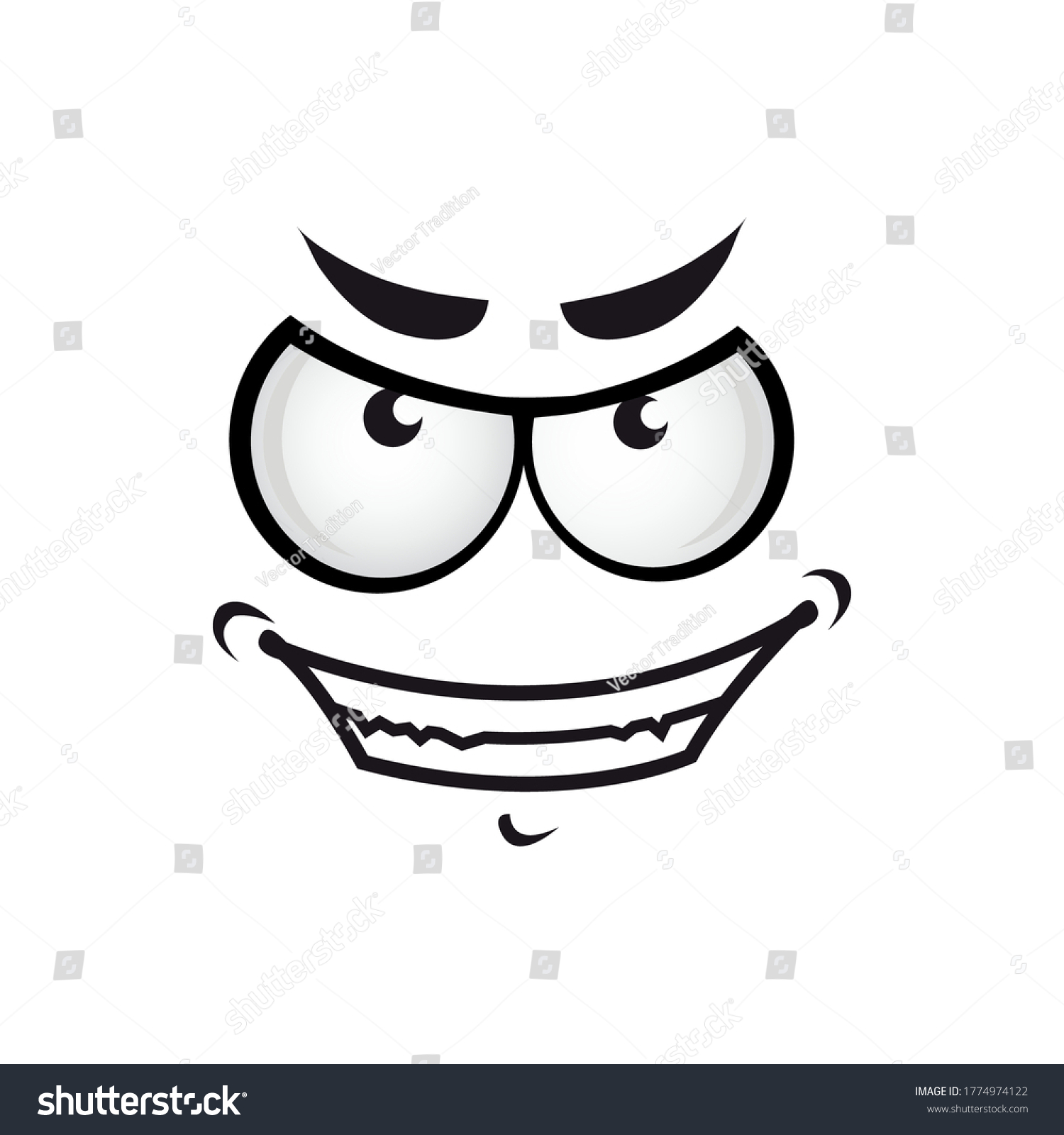 Wicked Emoticon Angry Smile Isolated Psycho Stock Vector (Royalty Free ...