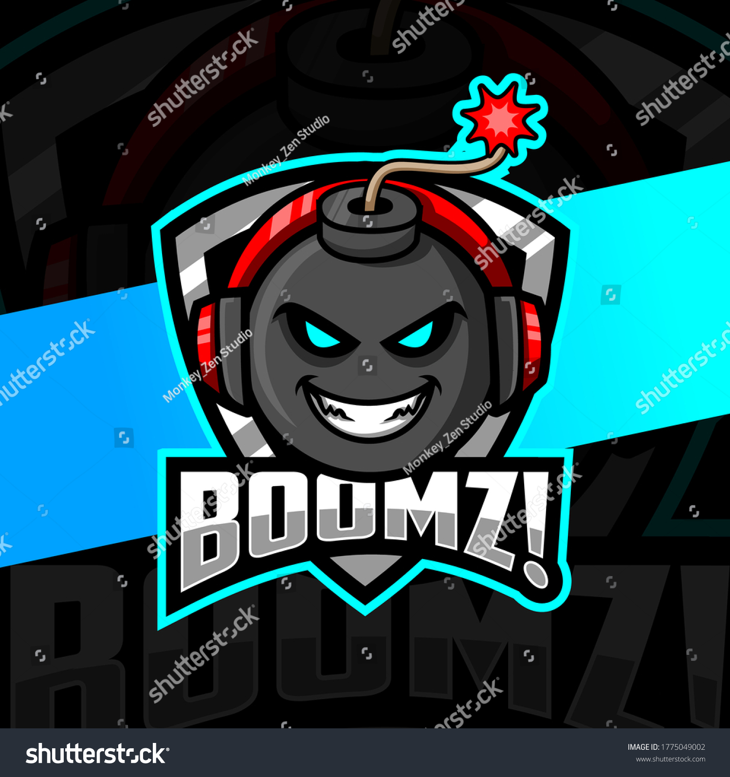 Bomb Mascot Esport Logo Design Stock Vector (Royalty Free) 1775049002 ...