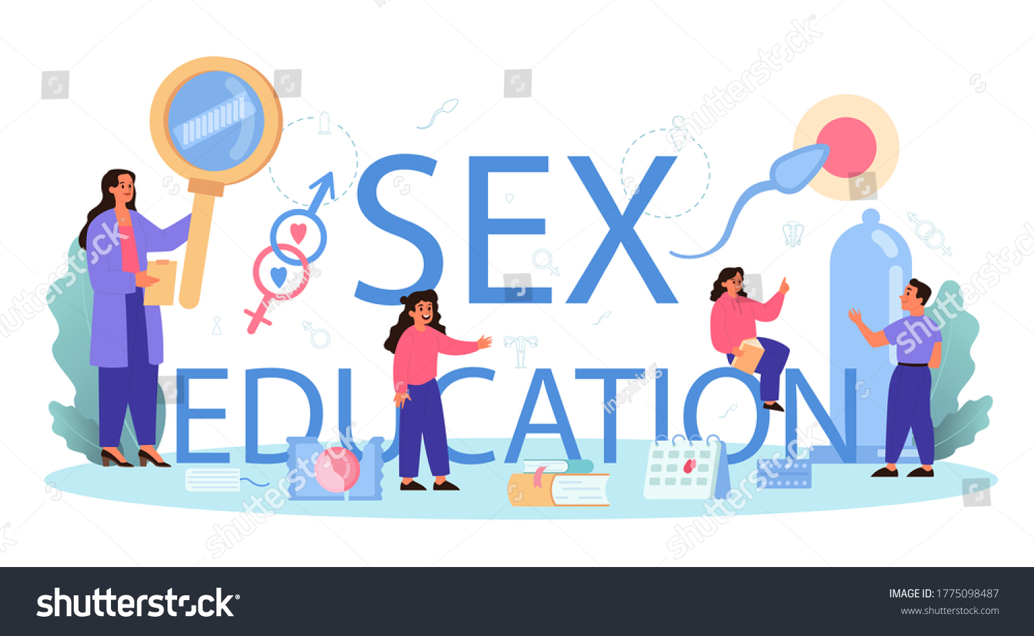 Sexual Education Typographic Header Sexual Health Stock Vector Royalty Free 1775098487 