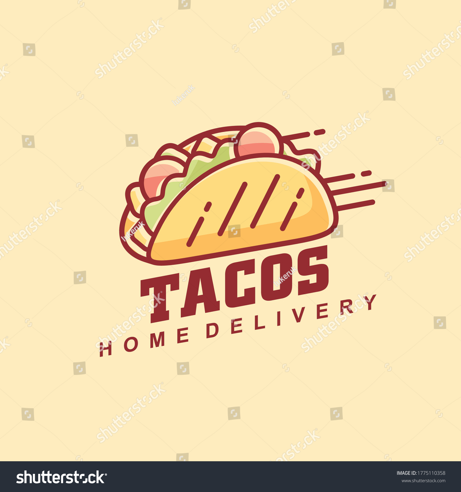 Tacos Line Art Graphic Vector Illustration Stock Vector (Royalty Free ...