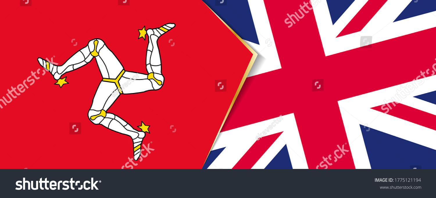 Isle Man United Kingdom Flags Two Stock Vector (Royalty Free ...