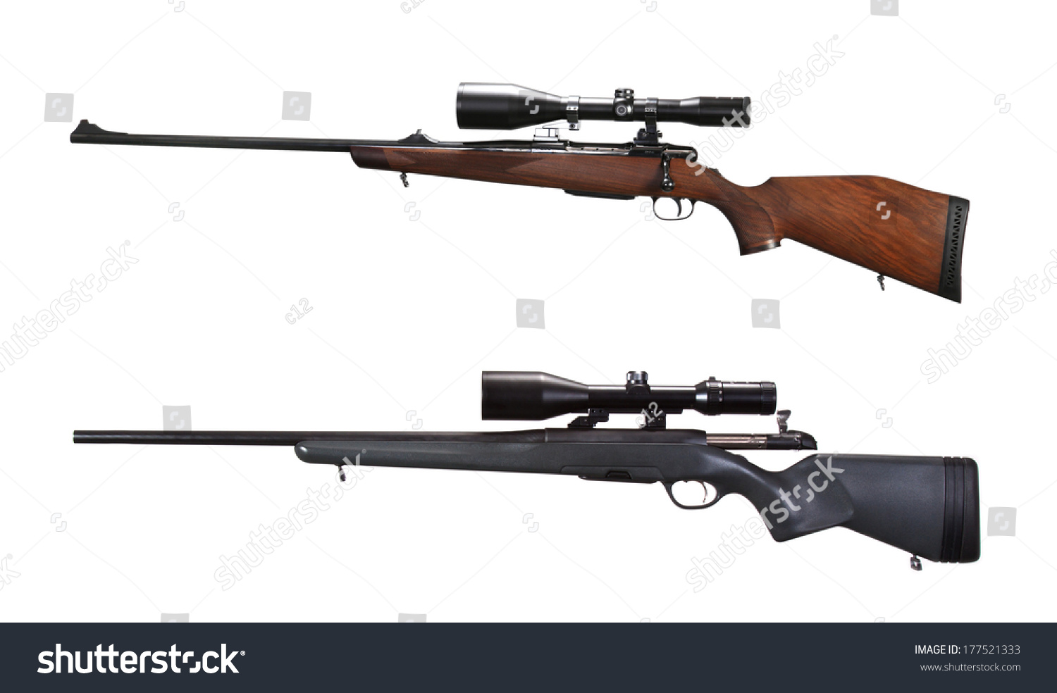 Sniper Rifle Weapons Over White Background Stock Photo 177521333 ...