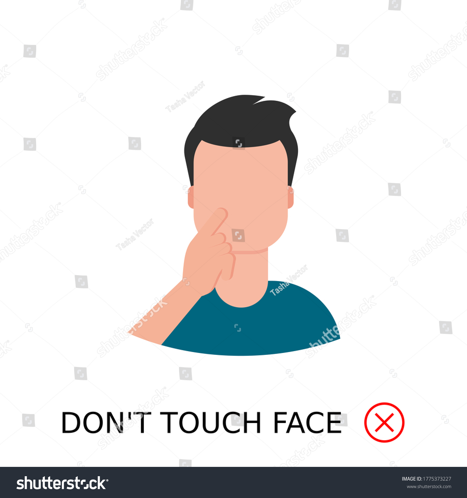 Man Touches His Face Touch Text Stock Vector (Royalty Free) 1775373227 ...