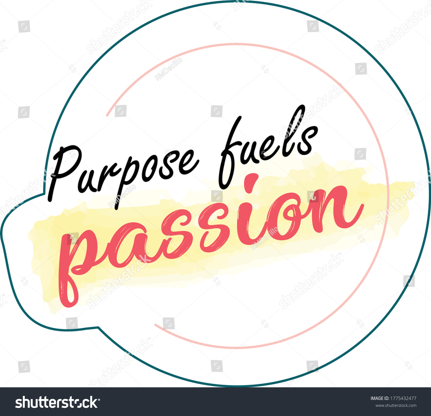 Purpose Fuels Passion Typography Design Stock Vector Royalty Free