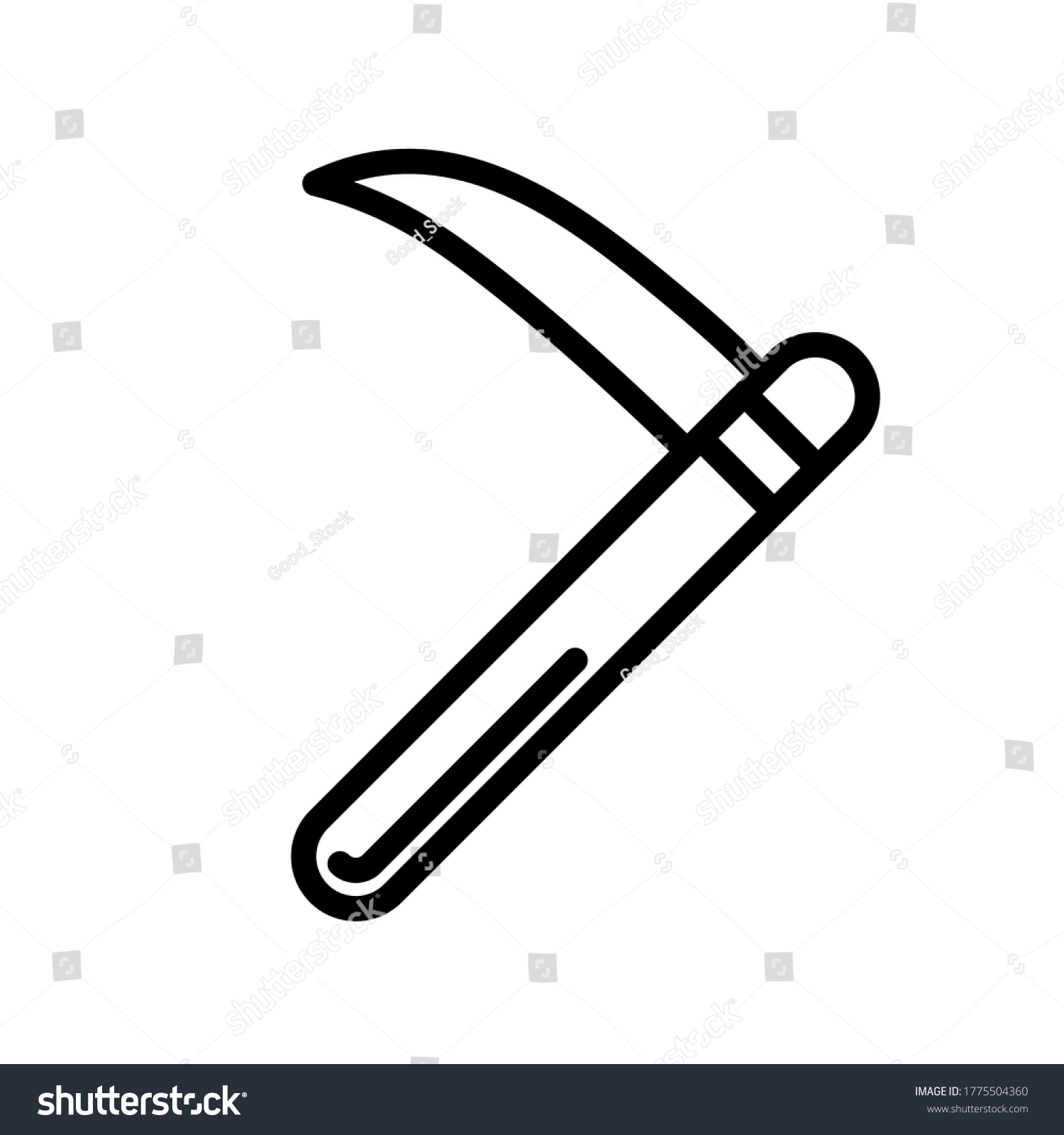 Scythe Simple Black White Outline Icon Stock Vector (Royalty Free ...