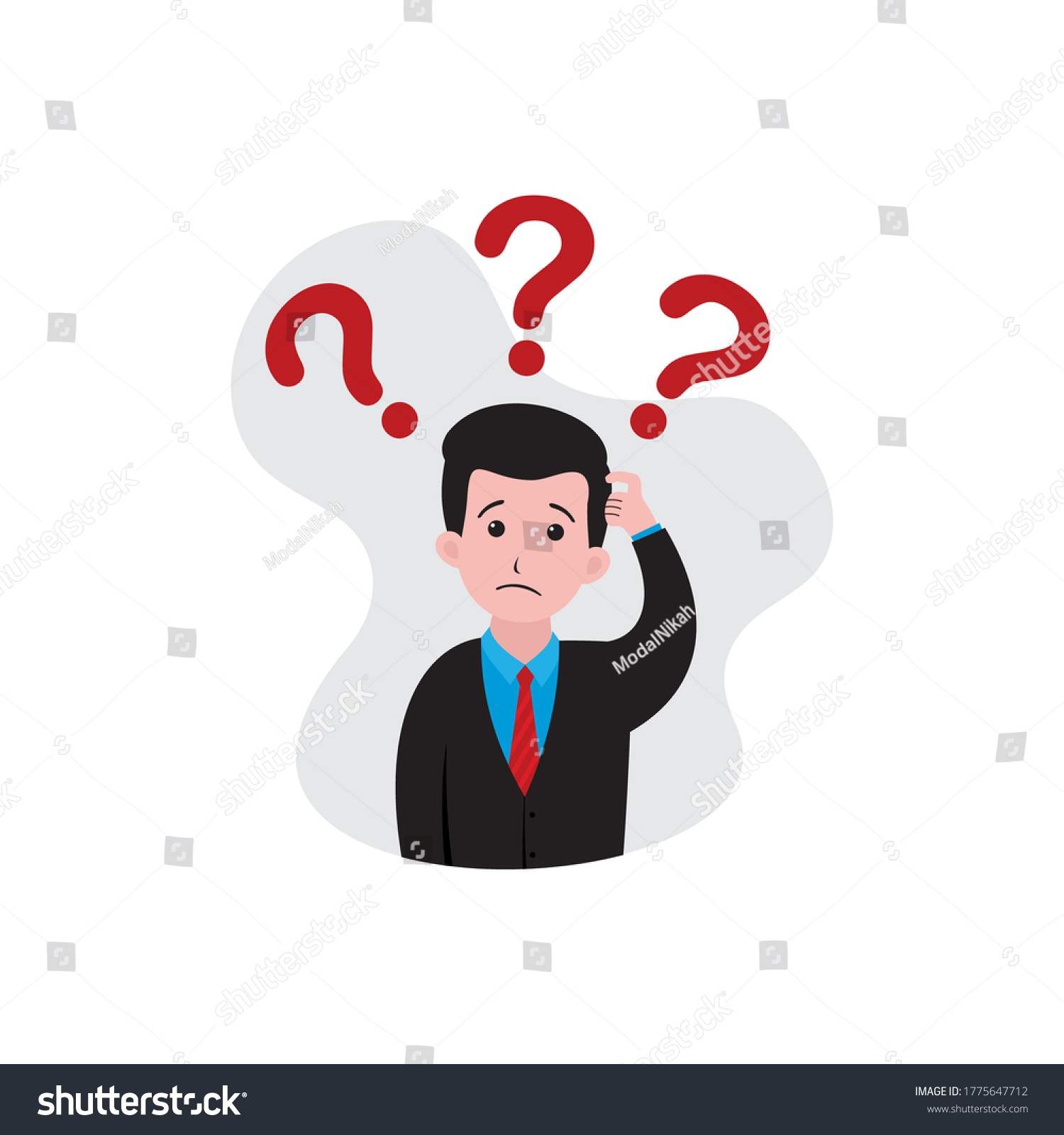 Illustration Confused People Vector Design Stock Vector (Royalty Free ...