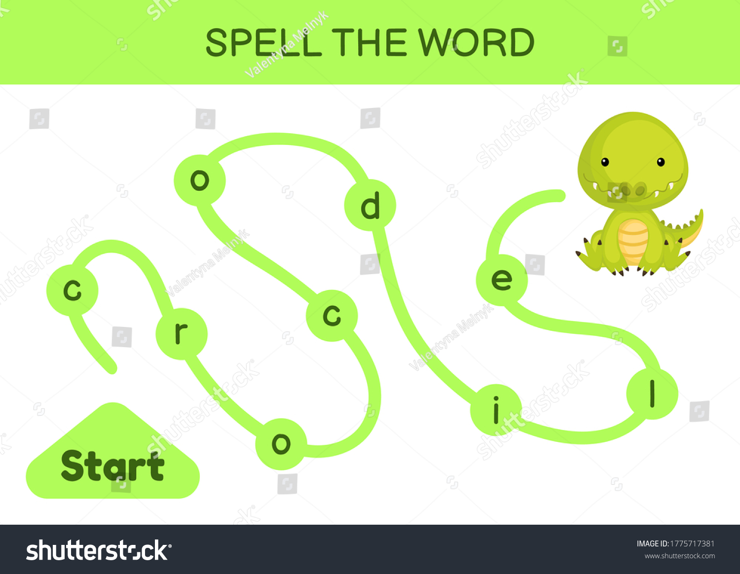 Maze Kids Spelling Word Game Template Stock Vector (Royalty Free ...