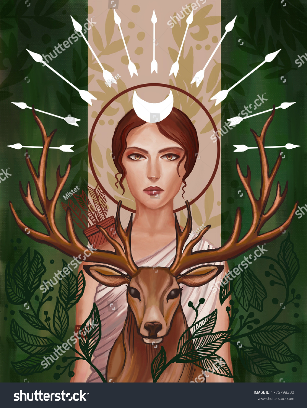 artemis and her deer