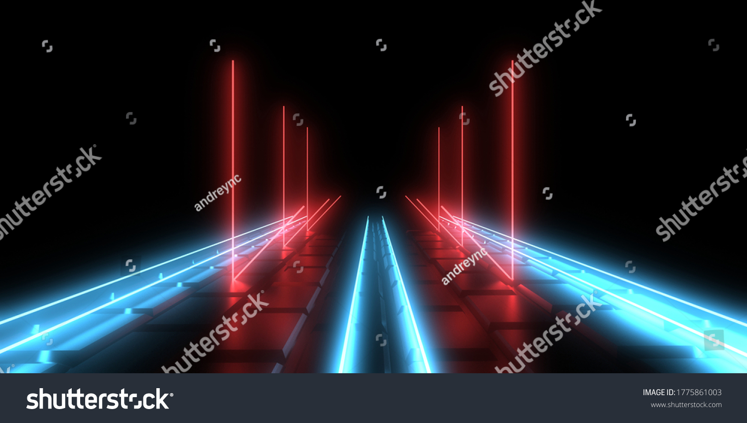 3d Abstract Background Neon Lights 3d Stock Illustration 1775861003 ...