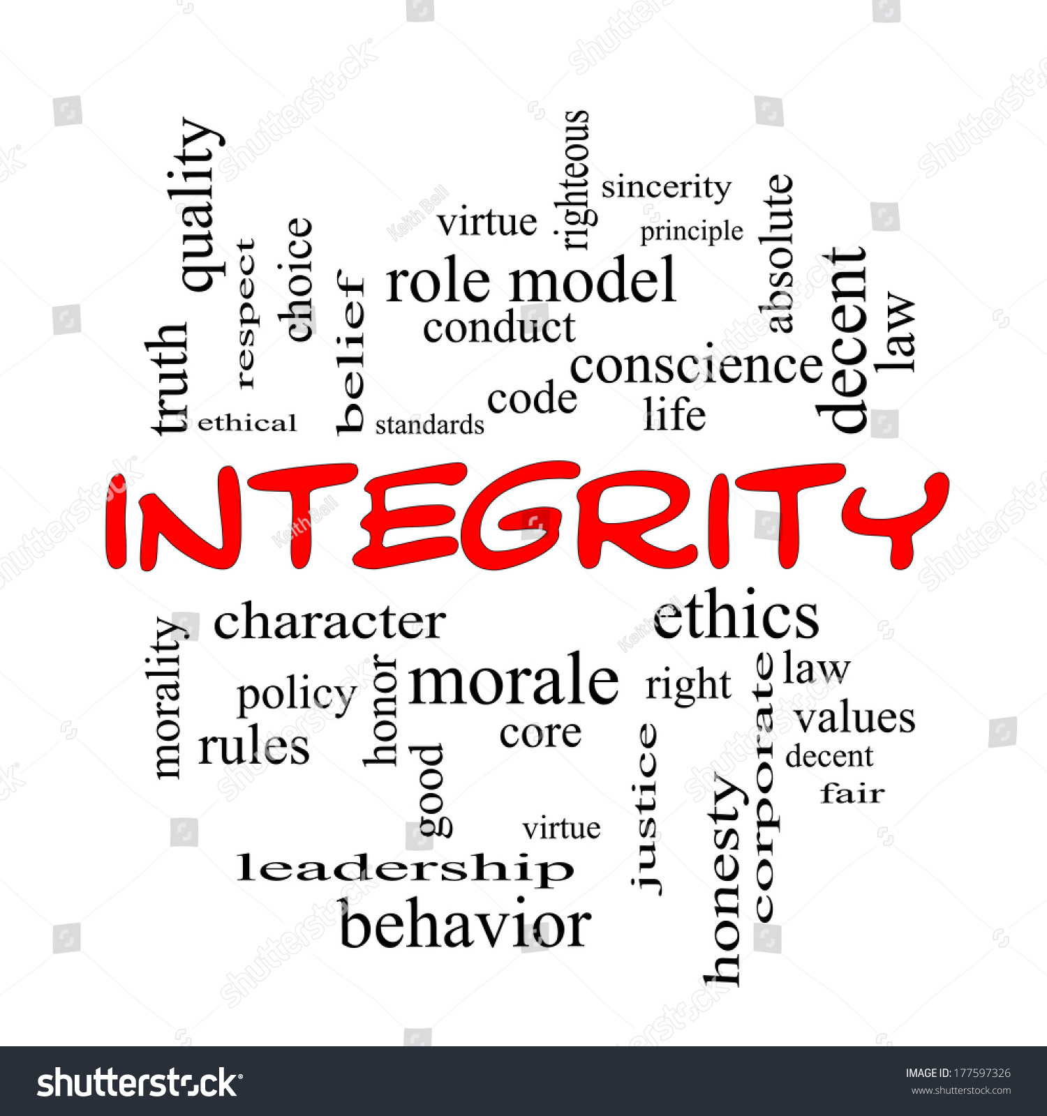 Integrity Word Cloud Concept Red Caps Stock Illustration 177597326 ...