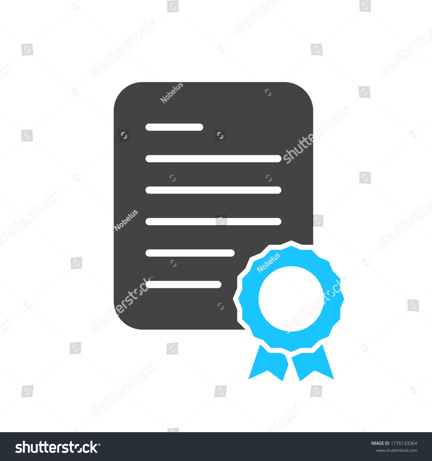 Certificate Icon Document Symbol Award Ribbon Stock Vector (royalty 