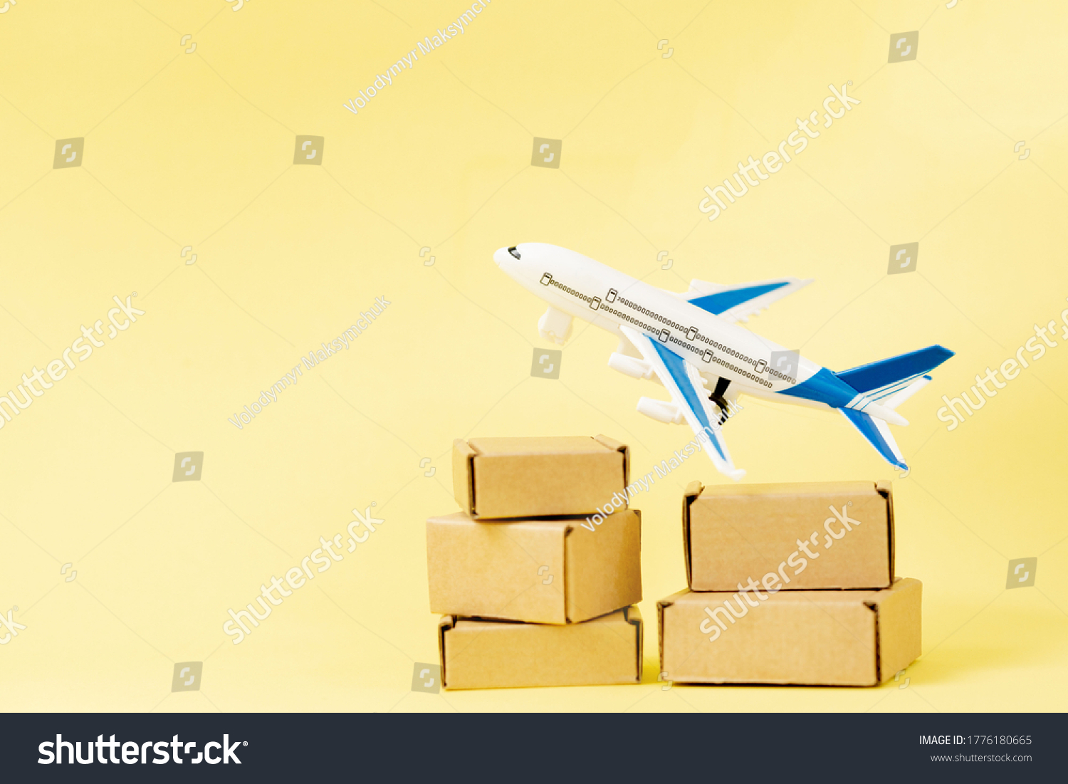 Airplane Stack Cardboard Boxes Concept Air Stock Photo 1776180665 ...