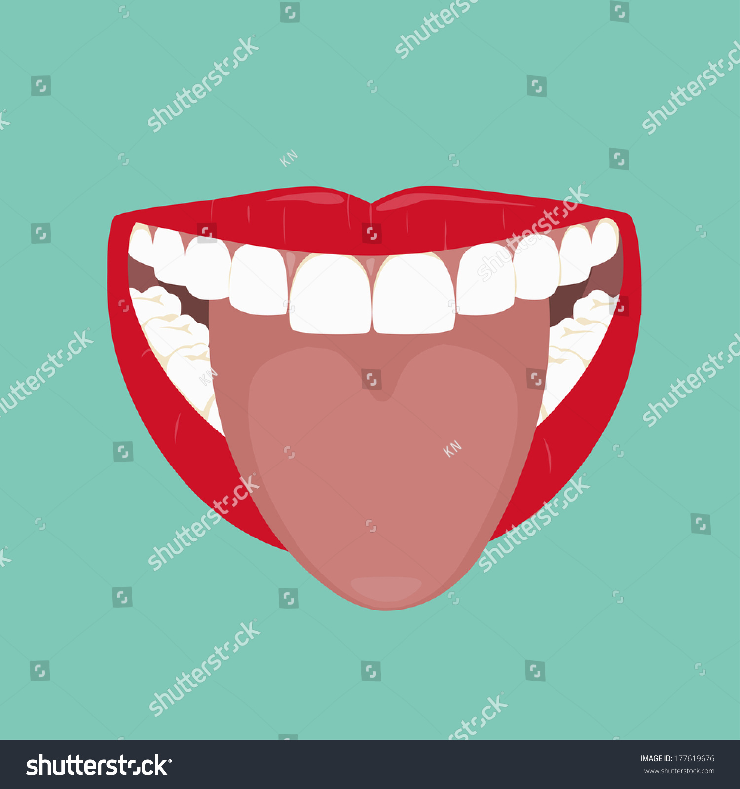 Wide Open Mouth Tongue Stock Vector Royalty Free 177619676 Shutterstock 6291