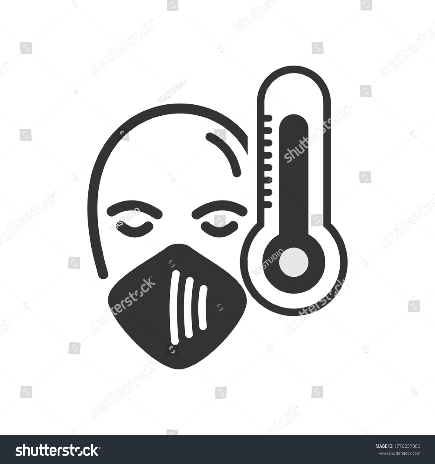 Human Body Temperature Icon Vector Illustration Stock Vector Royalty Free 1776237086