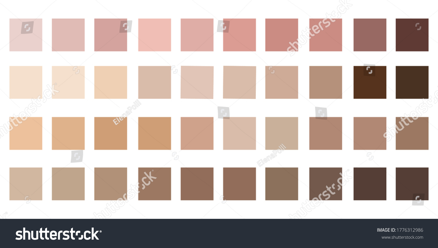 Skin Color Tones Chart Texture Palette Stock Vector (Royalty Free ...