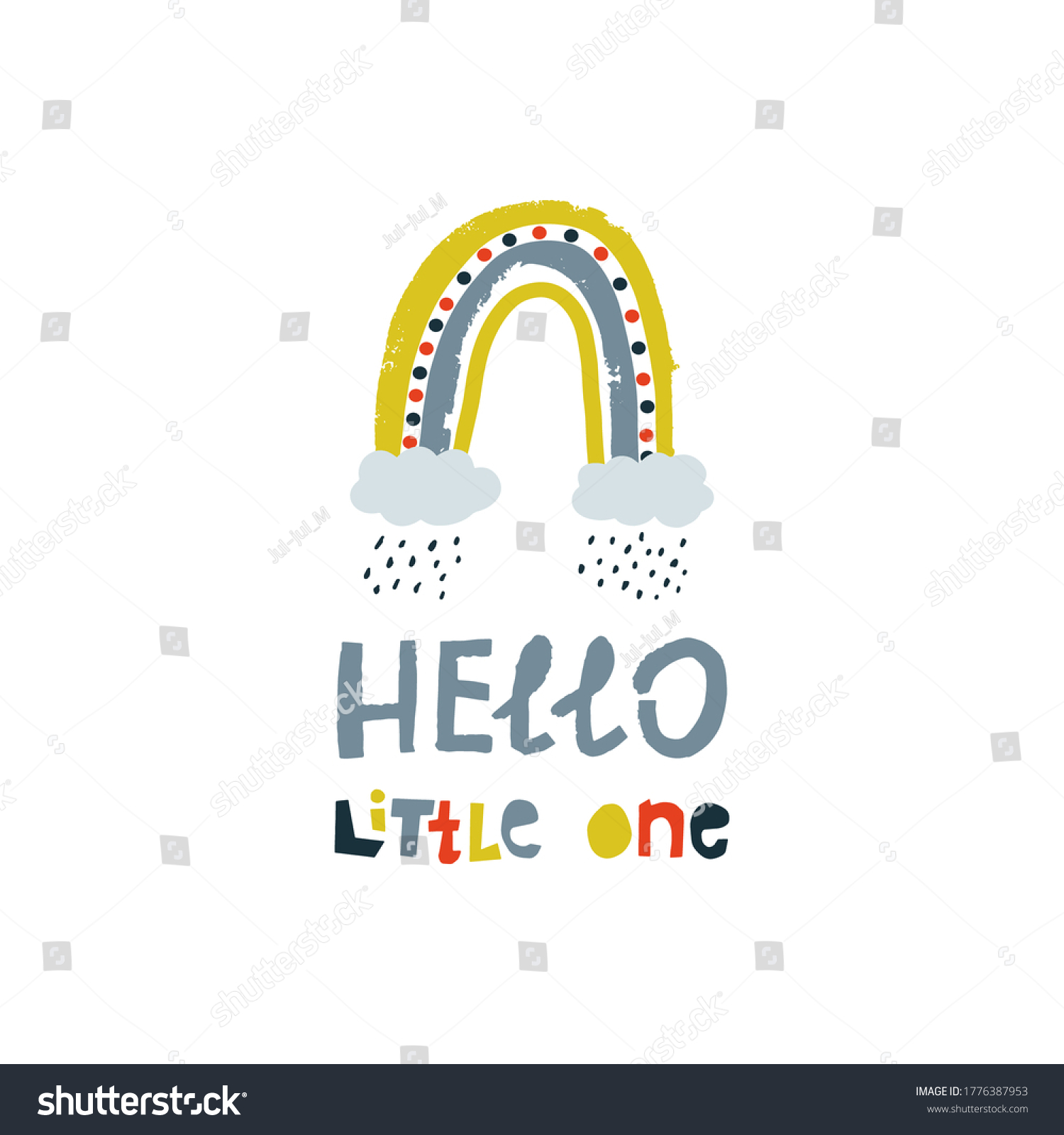 Illustration Color Rainbow Baby Design Birthday Stock Vector (Royalty ...