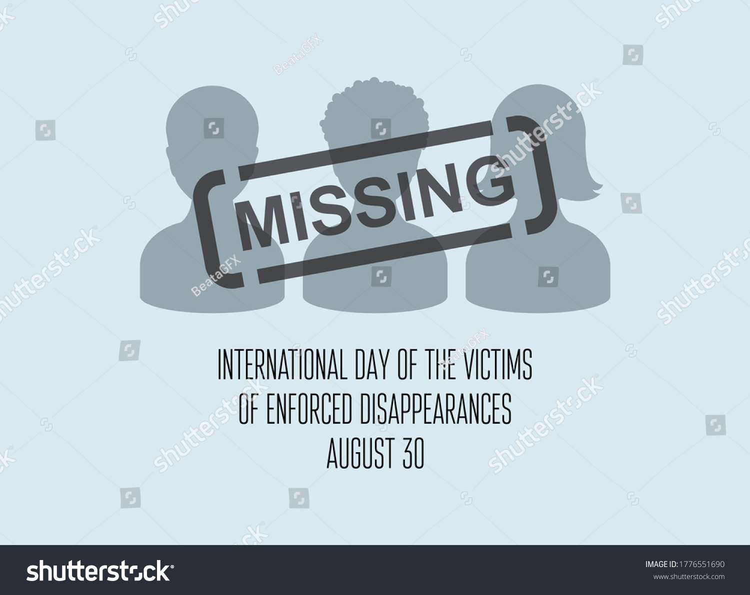 International Day Victims Enforced Disappearances Vector Stock Vector ...