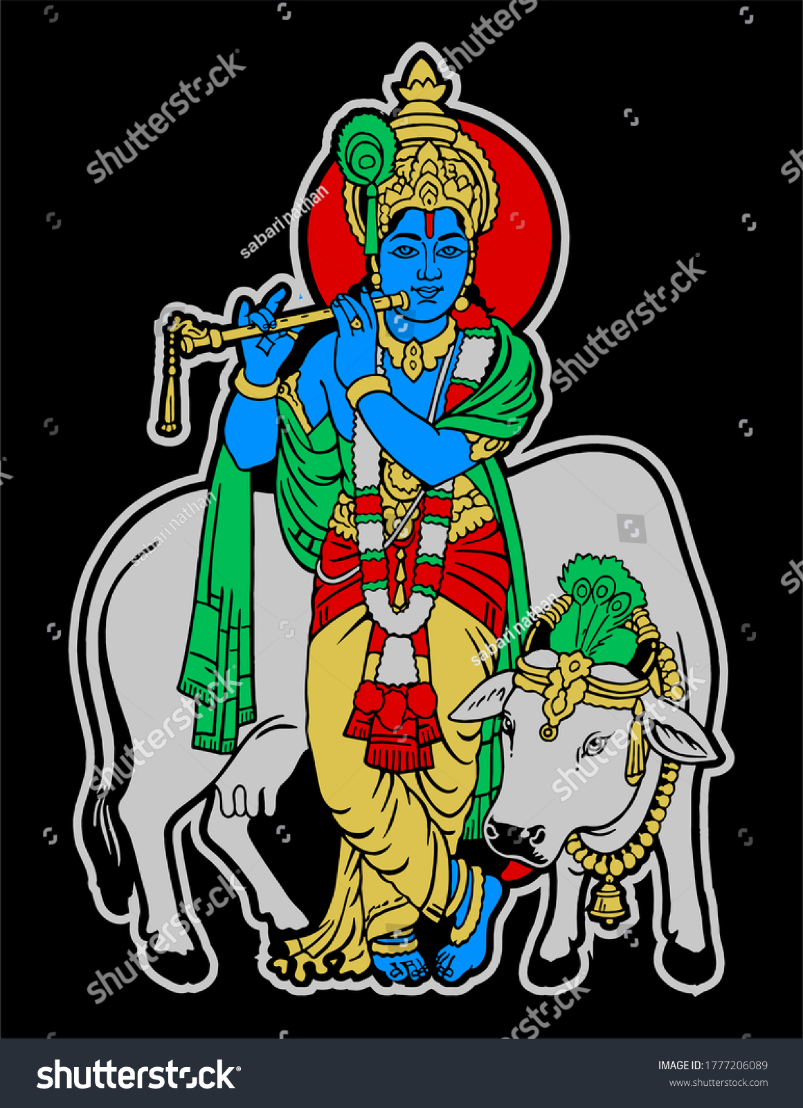 Hindu Lord Vishnu Bhagavan Vector Art Stock Vector (Royalty Free ...