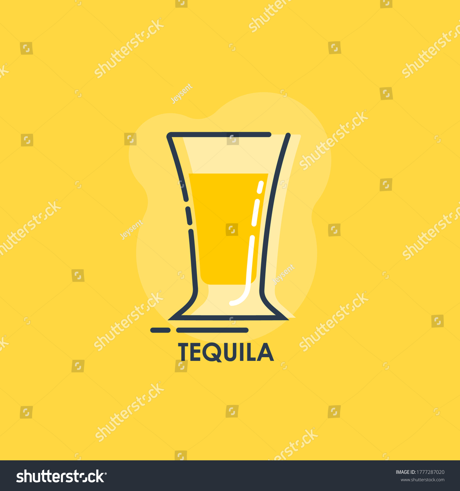 Shot Tequila Line Art Flat Style Stock Vector (royalty Free) 1777287020 