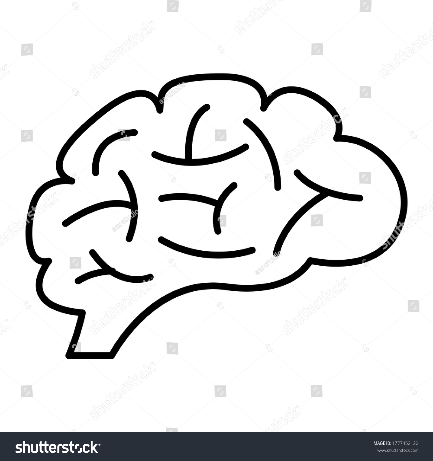 Brain Icon Trendy Outline Style Design Stock Vector (Royalty Free ...