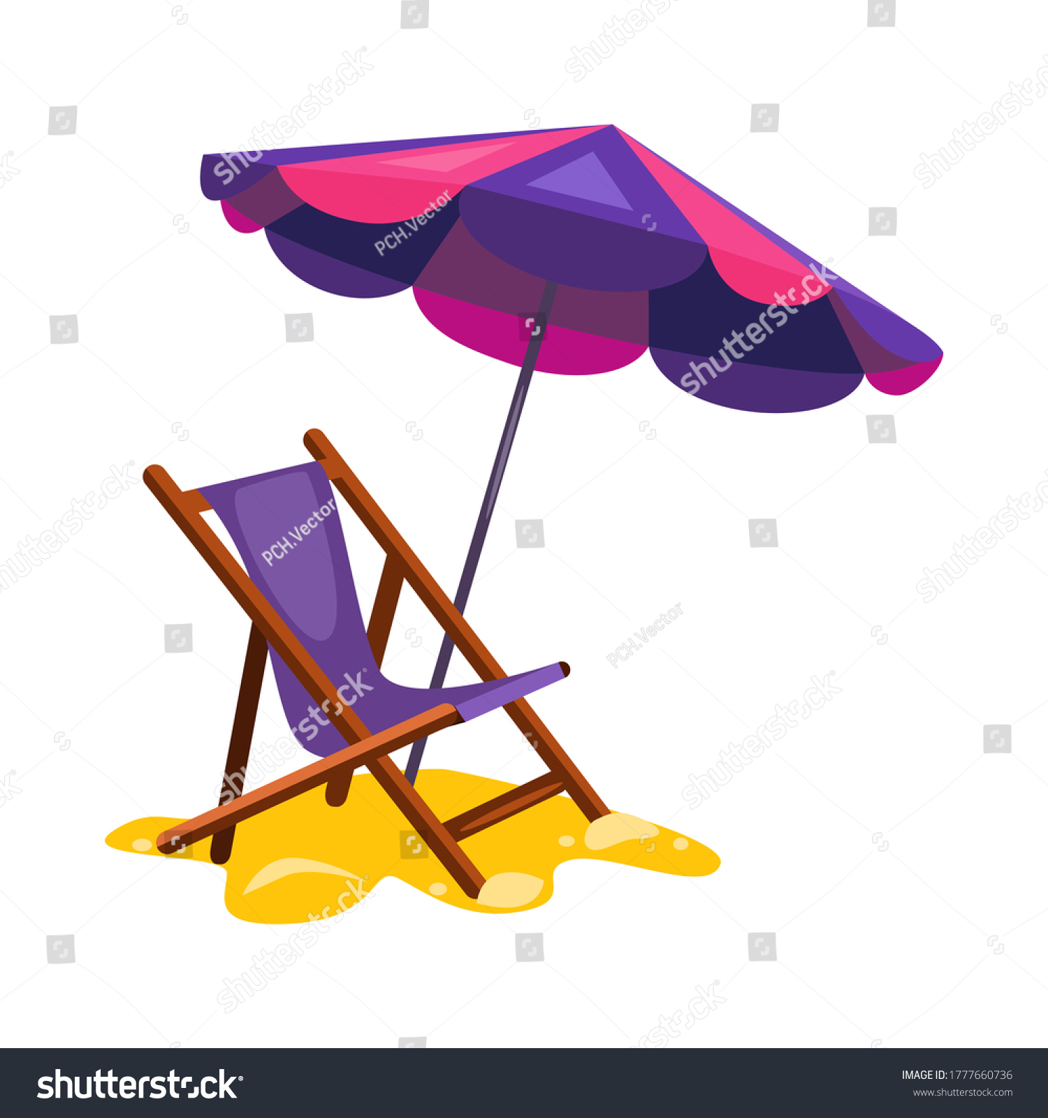 lounge chair and umbrella