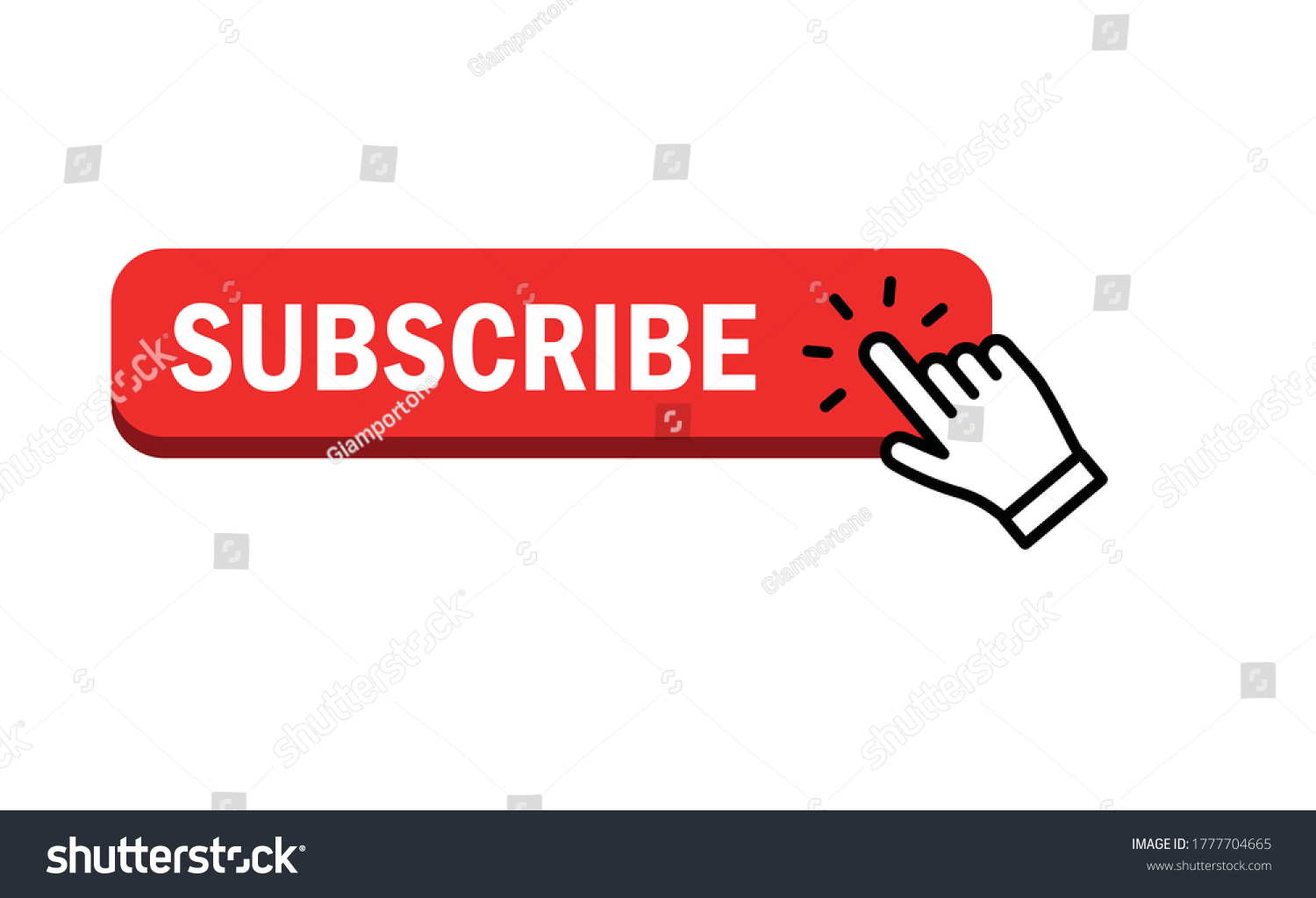 Subscribe Button Hand Click Icon Finger Stock Vector (Royalty Free ...